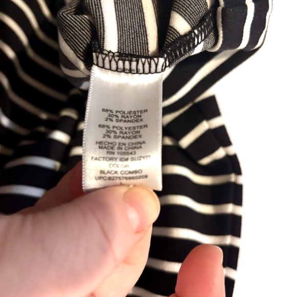 Peter Som Black and White Striped Fit and Flare Mini Dress Sz L - Picture 8 of 9